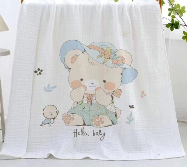 Cute Bear Printed Cotton Bath Towel