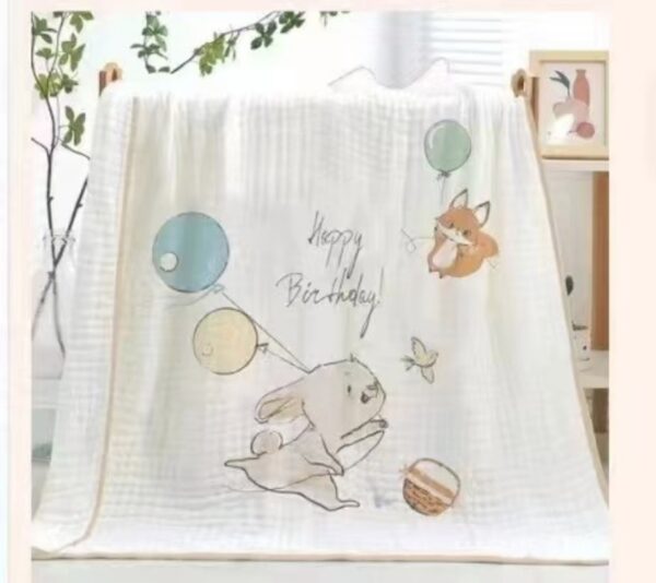Cute Bunny Printed Cotton Bath Towel