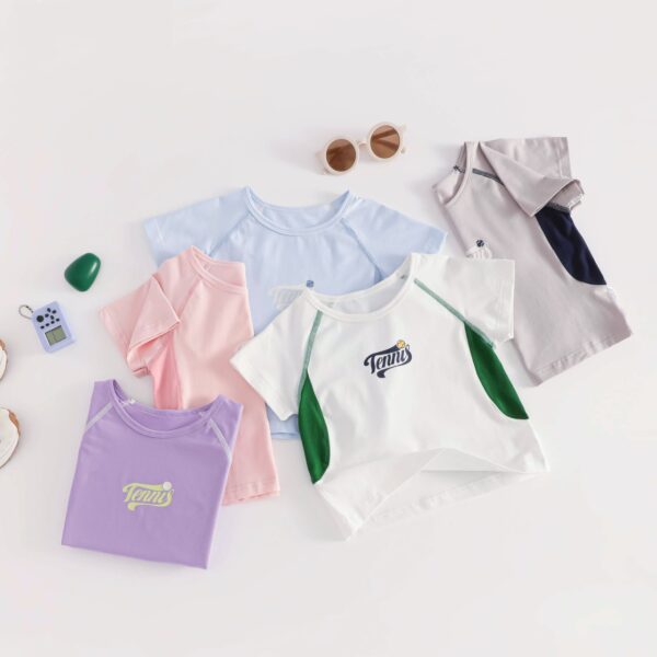 Baby Boy/Girl Cotton Letter Printed Short-sleeve Tee