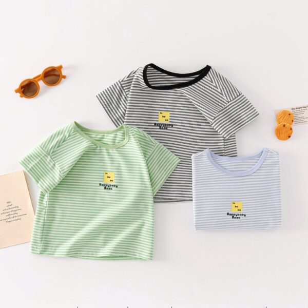 Baby Boy/Girl Cotton Striped Short-sleeve Tee