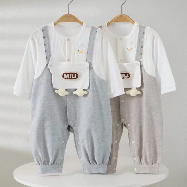 Baby Boy/Girl Cotton Duck Printed Long-sleeve Jumpsuit