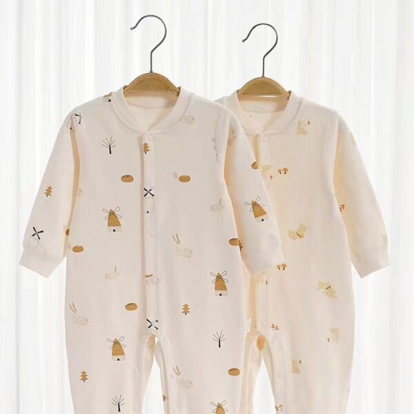Baby Girl/Boy Cotton Long-sleeve Jumpsuit