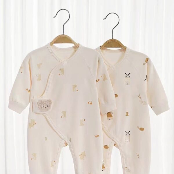 Baby Girl/Boy Cotton Windmill Printed Long-sleeve Jumpsuit