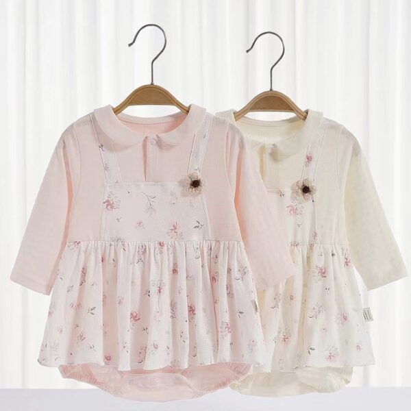 Baby Girl Flower Style Embroidered Romper